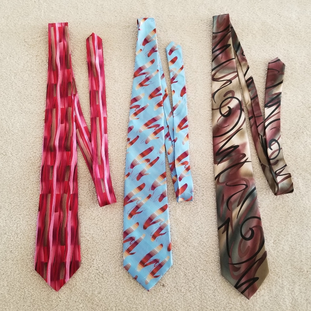 Lot of 3 Jerry Garcia Artistic Neck Ties